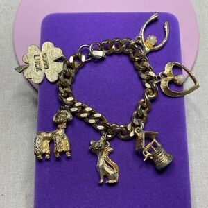 💛 Vintage Gold Plated Good Luck Charm Bracelet
